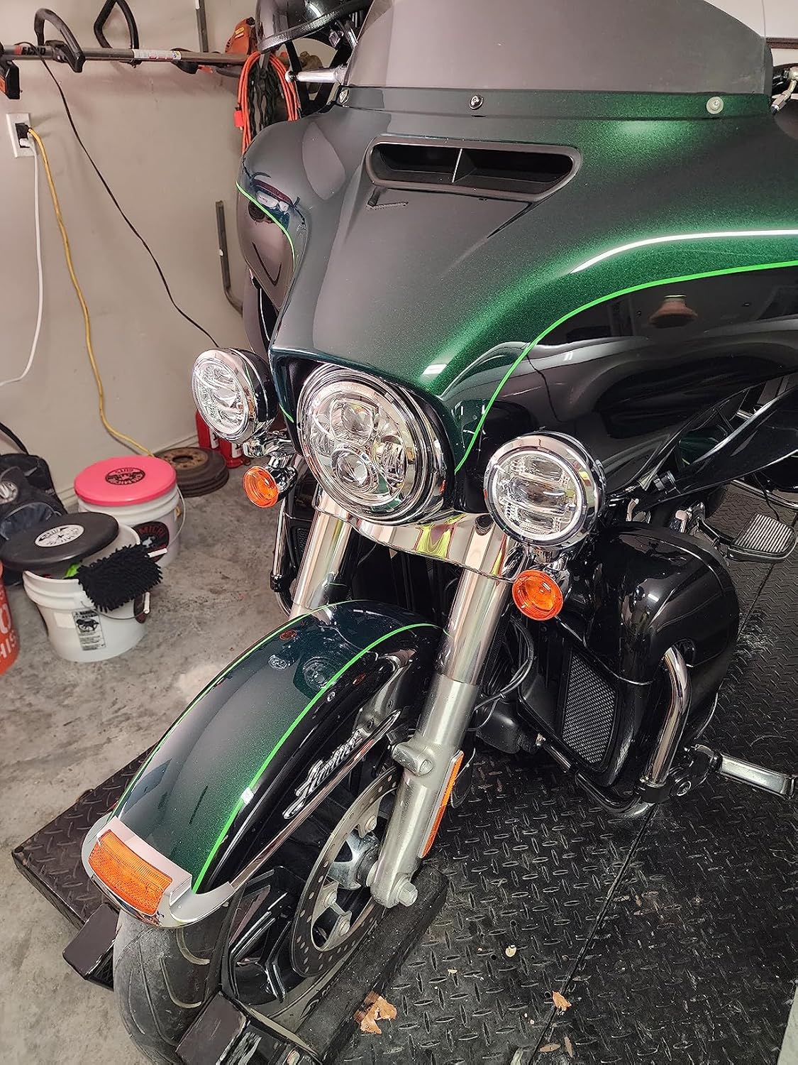 Harley with LED headlight and fog lights