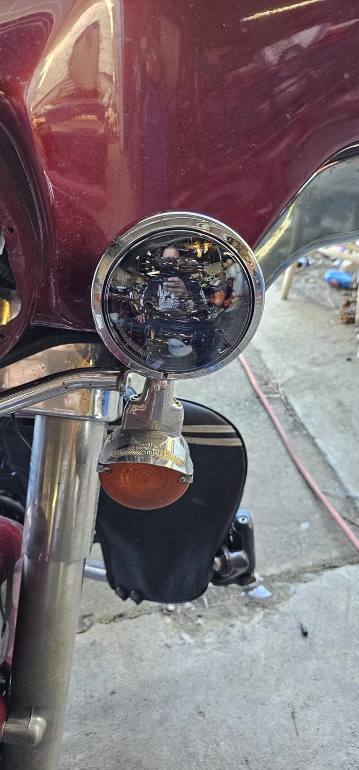 Harley with LED headlight